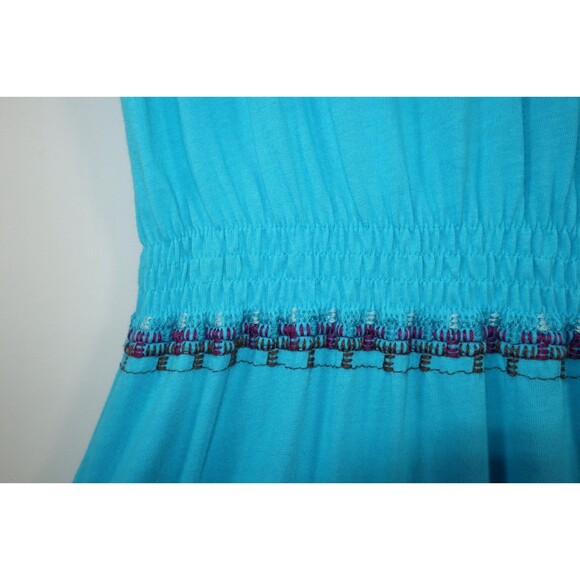 Johnny Was JWLA Embroidered Turquoise Maxi Dress Cotton Tank Aztec Size Small - Picture 12 of 14